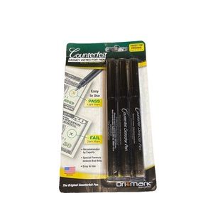 Dri-Mark Counterfeit Money Detector Pen for Use w/U.S. Currency, 3/Pack